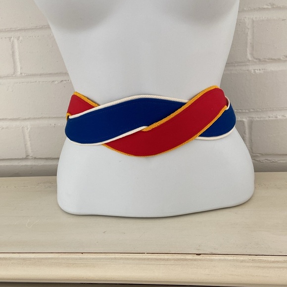 Women’s Classic 1970 Vintage Colorful Adjustable Twisted Fabric Belt - Picture 1 of 8